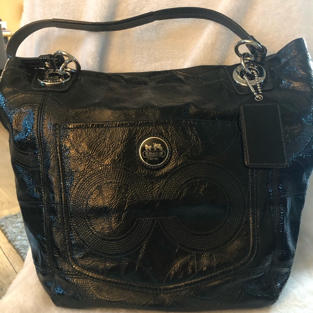 Coach Patent leather stitched